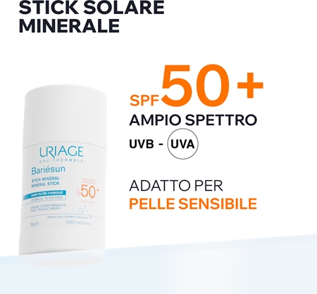 Uriage Bariésun Mineral Stick SPF 50+ stick protettivo minerale per zone sensibili SPF 50+