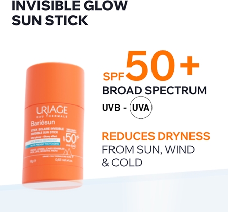 Uriage Bariésun Invisible Sun Stick apsauginis pieštukas jautrioms sritims SPF 50+