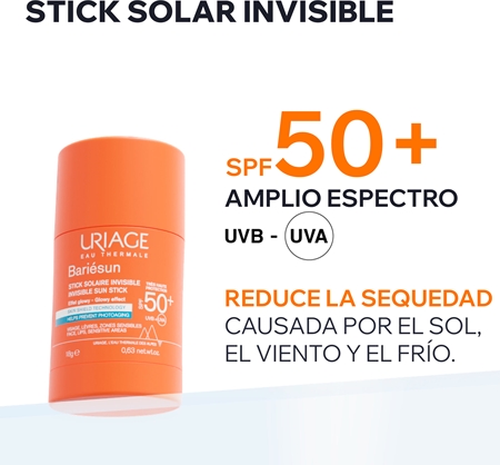 Uriage Bariésun Invisible Sun Stick barra protectora para zonas sensibles SPF 50+