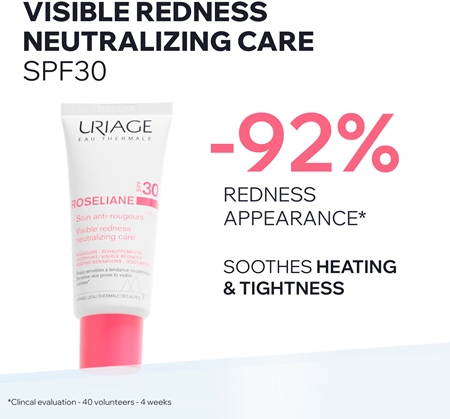 Uriage Roseliane Visible Redness-Neutralizing Care SPF30 crème légère apaisante contre les rougeurs cutanées