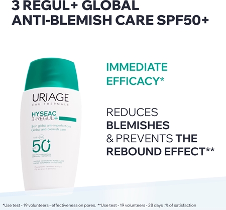 Uriage Hyseac 3-Regul+ Global Anti-Blemish Care SPF50+ Day Cream for Oily Skin SPF 50+