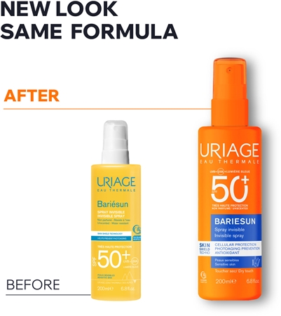 Uriage Bariésun Fragrance Free Invisible Spray SPF50+ apsauginis veido ir kūno purškiklis SPF 50+