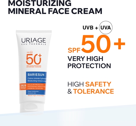Uriage Bariésun Mineral Cream SPF 50+ Mineral Protection Face and Body Cream SPF 50+