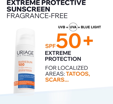Uriage Bariésun 100 Fluide Protectuer Extréme SPF 50+ fluide protecteur pour peau très sensible et intolérante SPF 50+