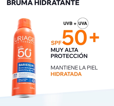 Uriage Bariésun Dry Mist SPF 50+ bruma bronceadora SPF 50+