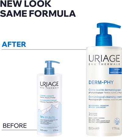 Uriage DERM-PHY Dermatological Cleansing Cream ενυδατική κρέμα ντους