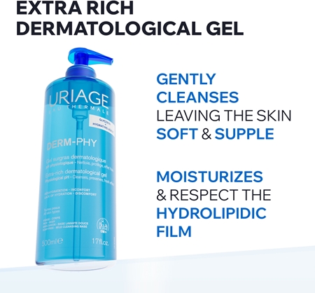 Uriage DERM-PHY Extra Rich Dermatological Gel gel detergente delicato