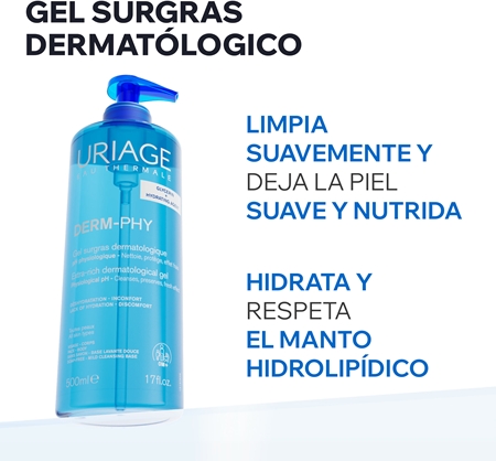 Uriage DERM-PHY Extra Rich Dermatological Gel gel limpiador suave