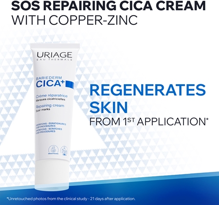 Uriage Bariederm Cica+ Repairing Cream διορθωτική κρέμα με χαλκό και ψευδάργυρο