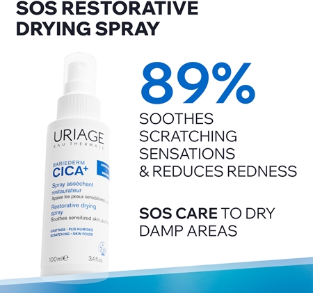 Uriage Bariederm Cica+ Restorative Drying Spray Tørrende og lindrende spray Til Irriteret hud