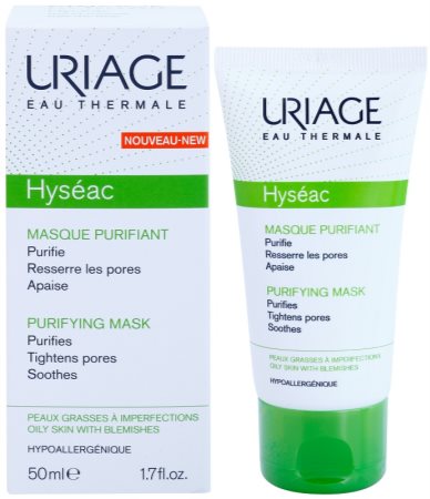 Uriage Hyséac почистваща и успокояваща маска за лице за стягане на порите