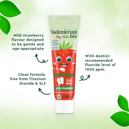 Vademecum BIO My Little Strawberry Zobu pasta bērniem ar fluorīdu