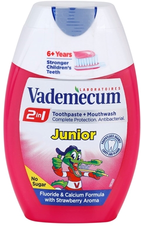 Vademecum 2 in1 Junior pasta do zębów + płyn do płukania jamy ustnej w jednym