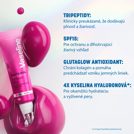 Vaseline Gluta-Hya Lip Serum hydratačný balzam na pery SPF 15