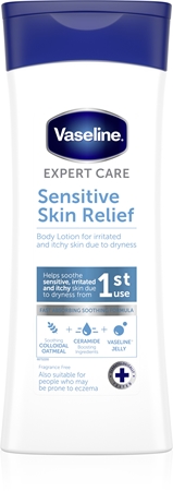 Vaseline Sensitive Skin Relief latte idratante corpo per pelli secche anti-prurito