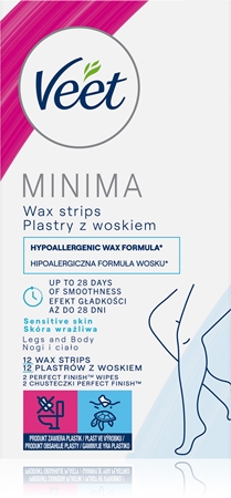 Veet Minima Hypoallergenic voskové depilační pásky na nohy