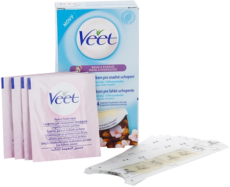 Veet Easy-Gel as bandas de cera para depilação linha de biquini e axilas