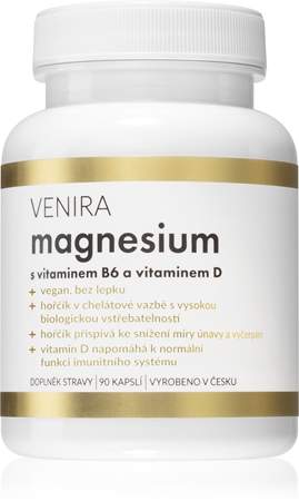 Venira Magnesium +B6 a vitamín D kapsle pro normální činnost nervové soustavy