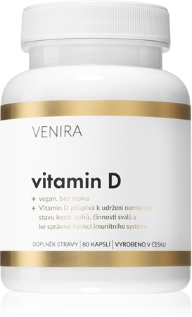 Venira Vitamín D 1000 I.U. kapsle pro normální funkci imunitního systému, stav kostí, zubů a činnost svalů