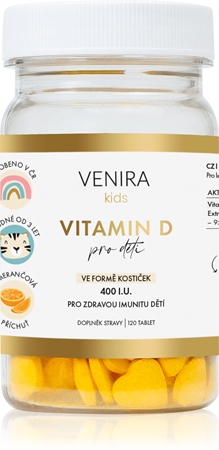 Venira Kids Vitamin D cucavé tablety pro posílení imunity