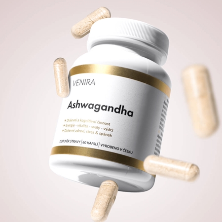 Venira Ashwagandha kapsle pro podporu fyzické i psychické rovnováhy těla