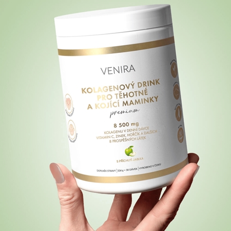 Venira PREMIUM kolagenový drink pro těhotné a kojící maminky prášek na přípravu nápoje pro krásné vlasy, pleť a nehty