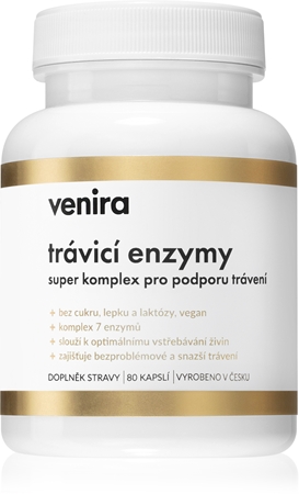 Venira Tráviace enzýmy kapsuly na podporu trávenia