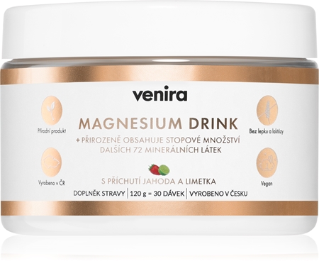 Venira Magnézium Drink prášok na prípravu nápoja na podporu zníženia únavy a vyčerpania, pre normálny stav zubov, kostí a svalov