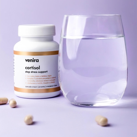 Venira Cortisol Stop Stress Support kapsuly pre psychickú pohodu