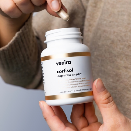 Venira Cortisol Stop Stress Support kapsuly pre psychickú pohodu