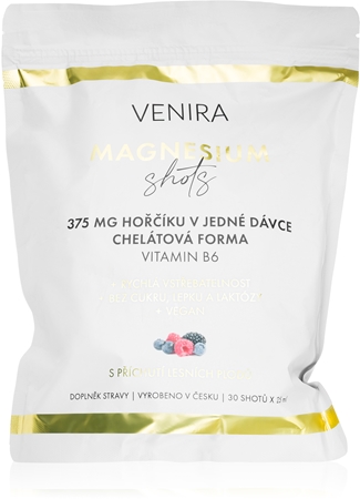 Venira Magnézium Shots nápoj na podporu zníženia únavy a vyčerpania, pre normálny stav zubov, kostí a svalov