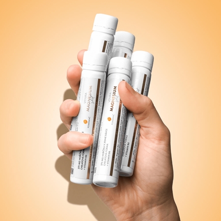 Venira Magnesium Shots nápoj pro podporu snížení míry únavy a vyčerpání, normální stav zubů, kostí a svalů