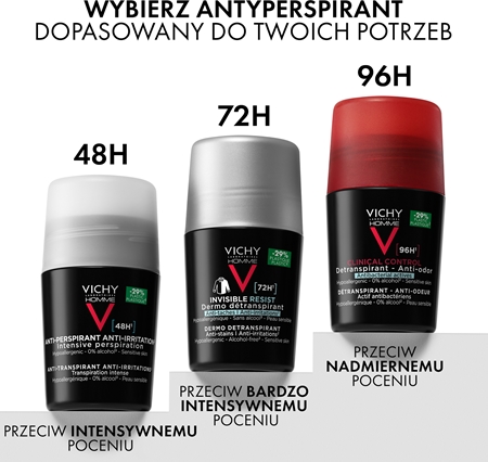 Vichy Homme Deodorant antyperspirant roll-on nieperfumowany