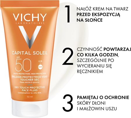 Vichy Capital Soleil Idéal Soleil ochronny fluid matujący do twarzy SPF 50