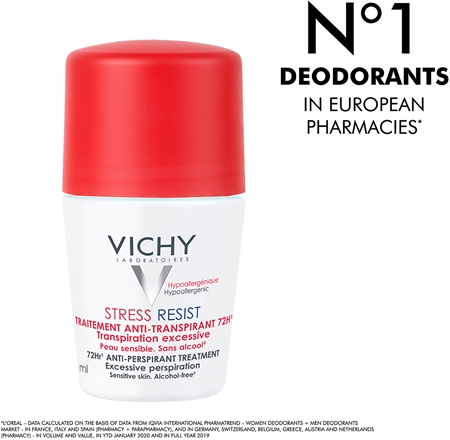 Vichy Deodorant 72h roll-on gegen übermäßiges Schwitzen
