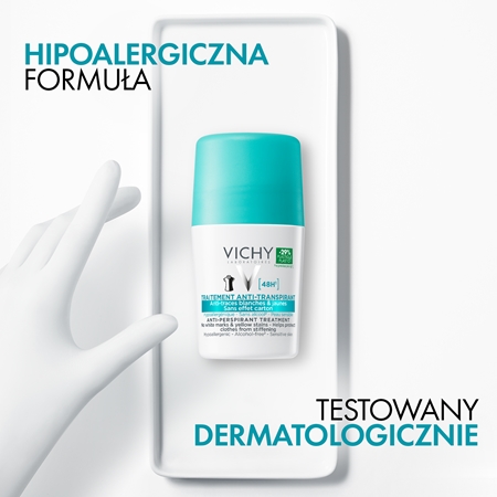 Vichy Deodorant 48h antyperspirant roll-on przeciwko białym i żółtym śladom