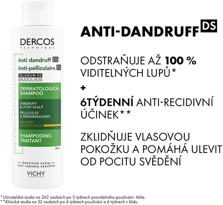 Vichy Dercos Anti-Dandruff šampon proti lupům pro suché vlasy