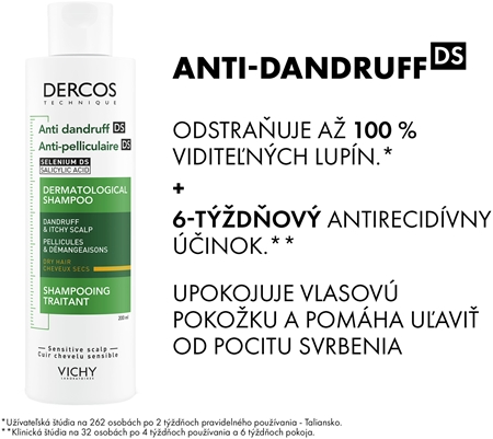Vichy Dercos Anti-Dandruff šampón proti lupinám pre suché vlasy
