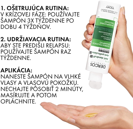 Vichy Dercos Anti-Dandruff šampón proti lupinám pre normálne až mastné vlasy