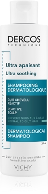 Vichy Dercos Ultra Soothing ултрауспокояващ шампоан за нормална към мазна коса и чувствителен скалп