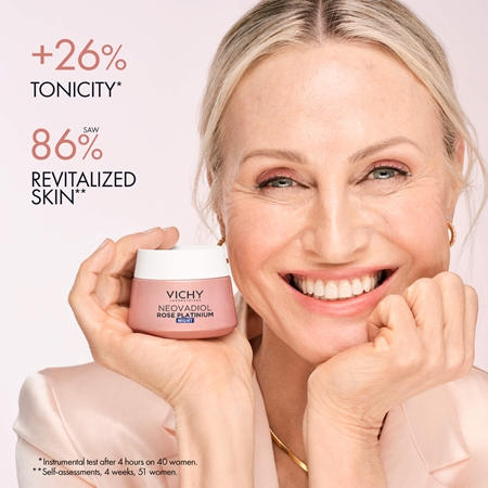 Vichy Neovadiol Rose Platinium cremă de noapte cu efect de iluminare și de regenerare pentru ten matur