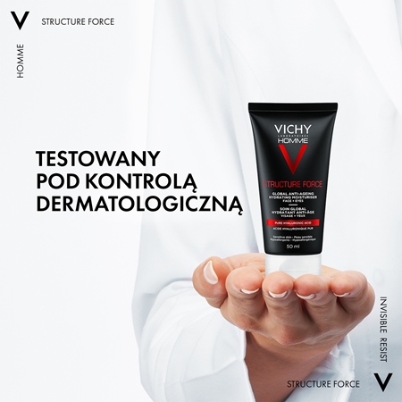 Vichy Homme Structure Force przeciwzmarszczkowy krem wzmacniający z kwasem hialuronowym