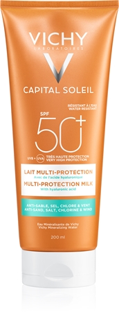 Vichy Capital Soleil Beach Protect feuchtigkeitsspendende Sonnenmilch mit Mehrfachschutz SPF 50+