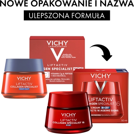 Vichy Liftactiv Collagen Specialist 16 Night krem ujędrniający na noc przeciw zmarszczkom