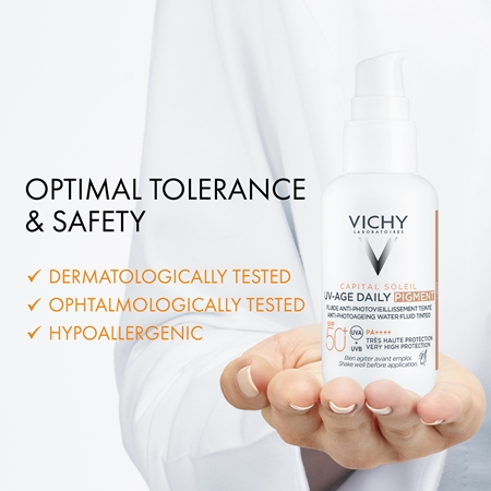 Vichy Capital Soleil Daily SPF50+ védő és tonizáló folyadék arcra SPF 50+