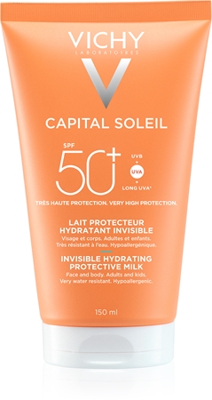 Vichy Capital Soleil Invisible Hydrating Protective Milk apsauginis pienelis veidui ir kūnui