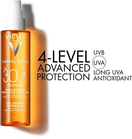 Vichy Capital Soleil Cell Protect Invisible Oil ochranný olej SPF 30