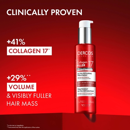 Vichy Dercos Collagen Filler 17 regeneracijska kura za oslabljene lase, ki so nagnjeni k izpadanju