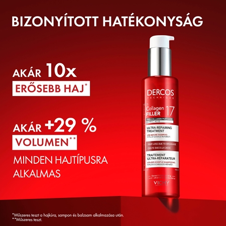 Vichy Dercos Collagen Filler 17 regeneráló kúra kihullásra hajlamos, legyengült hajra