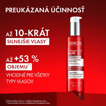 Vichy Dercos Collagen Filler 17 regeneračná kúra pre slabé vlasy s tendenciou vypadávať